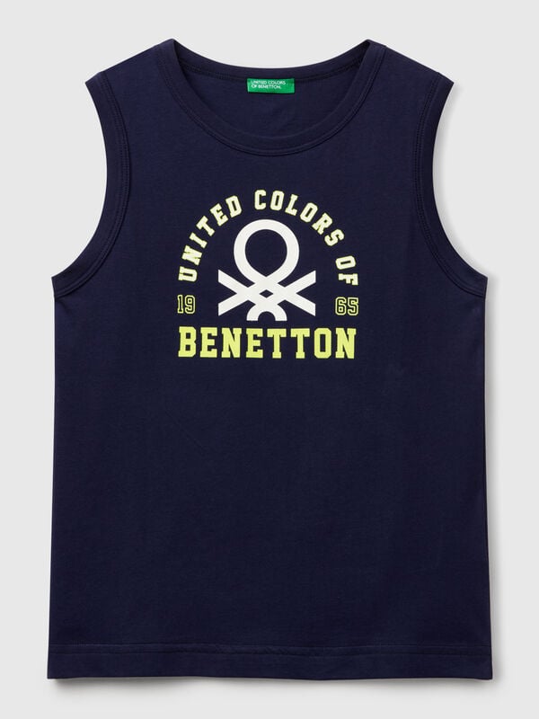 Tanktop aus 100 % Bio-Baumwolle mit Logo Jungen