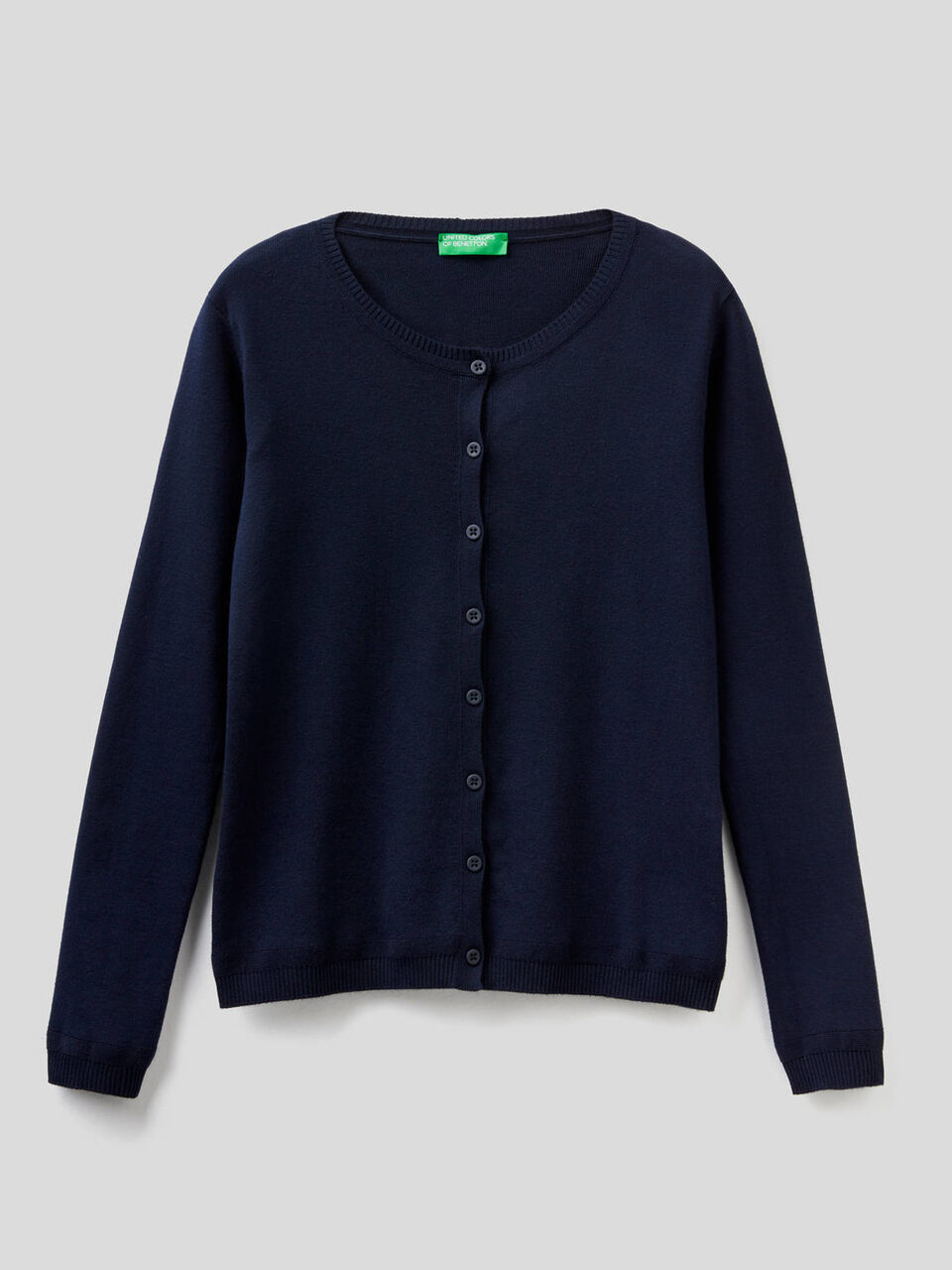 Strickjacke aus reiner % Baumwolle mit Rundausschnitt image number 1