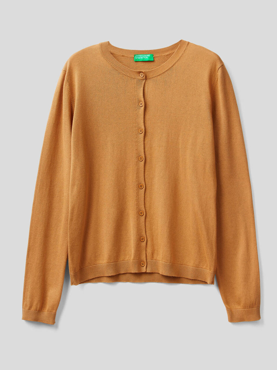 Strickjacke aus einer Baumwollmischung mit Rundausschnitt image number 1