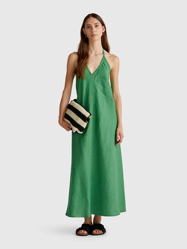 Langes Kleid aus reinem Leinen Damen