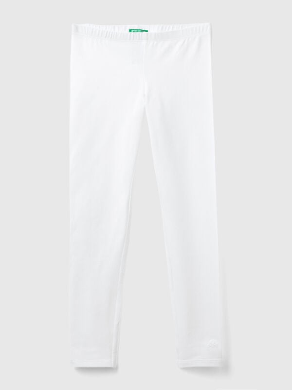 Leggings aus Stretch-Baumwolle mit Logo Mädchen