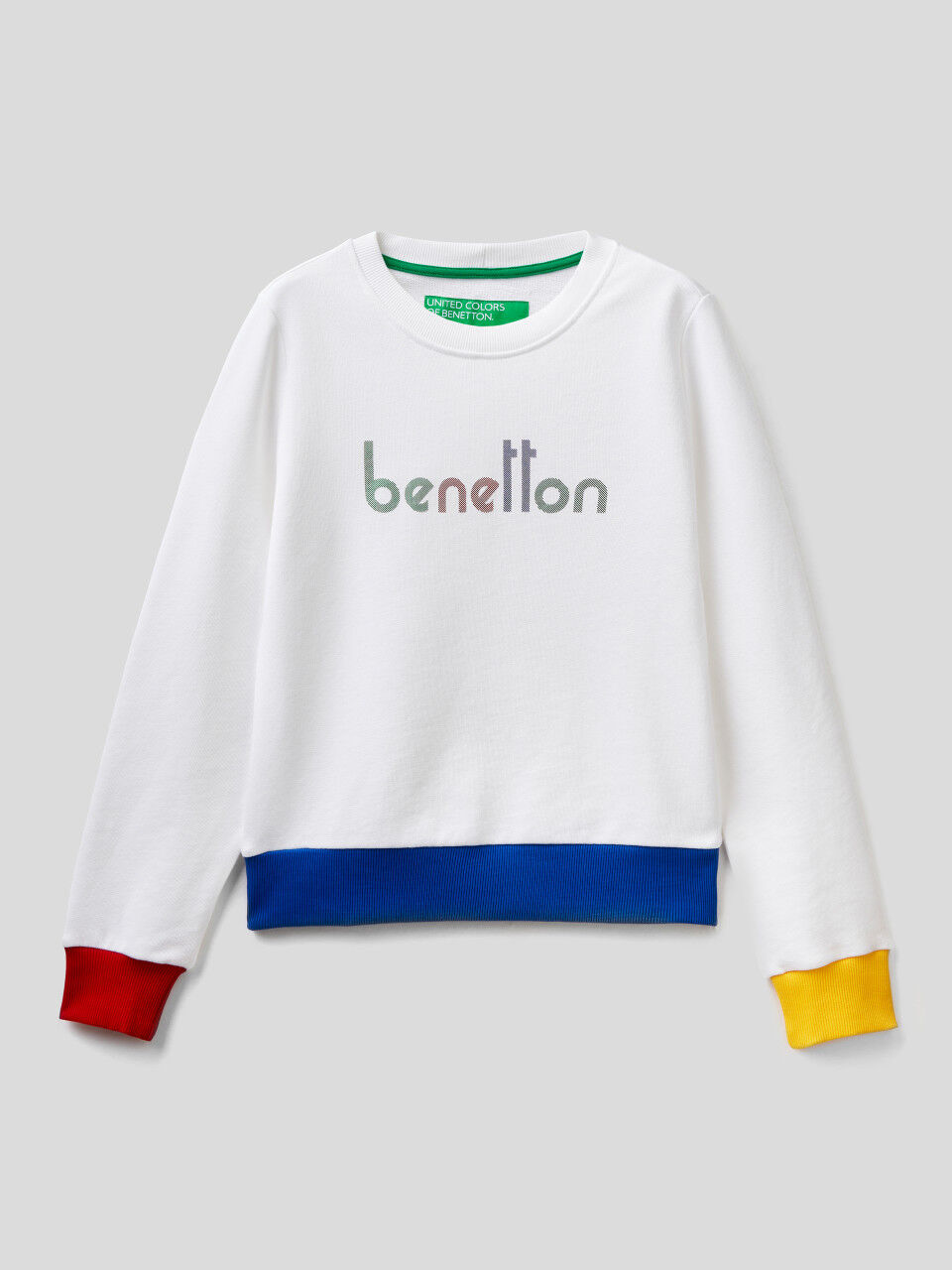 Grau/Weiß M DAMEN Pullovers & Sweatshirts Ohne Kapuze Rabatt 72 % Benetton sweatshirt 