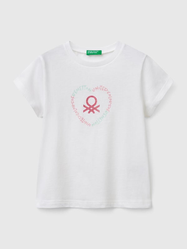 T-Shirt mit Glitzerdruck Mädchen