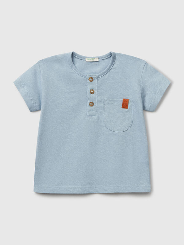 T-Shirt mit Henley-Ausschnitt Newborn