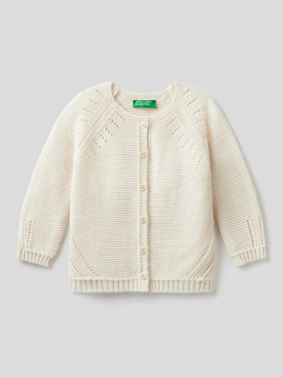 Strickjacke mit Details im Lochmuster image number 1
