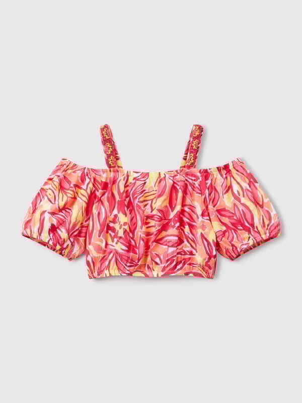 Crop-Top mit tropischem Aufdruck Mädchen