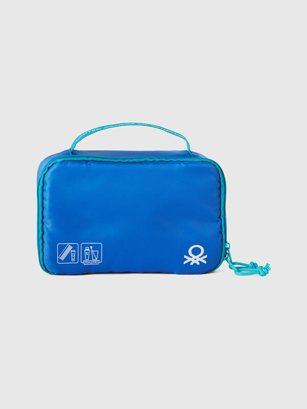 Kosmetiktasche in Blau mit Haken