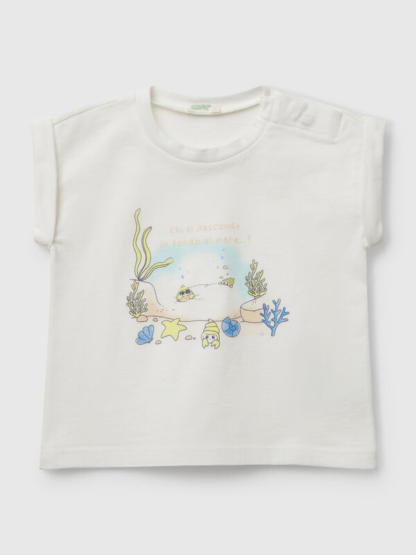 Kurzarm-T-Shirt mit Aufdruck Newborn
