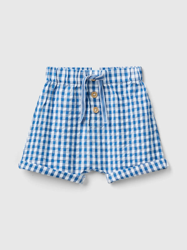 Vichy-Shorts aus reiner Baumwolle Newborn