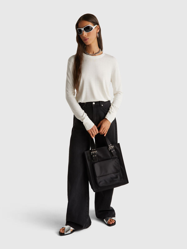 Langärmliger Pullover aus Seidenmischung Damen