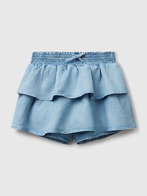 Chambray-Minirock mit Volants Mädchen