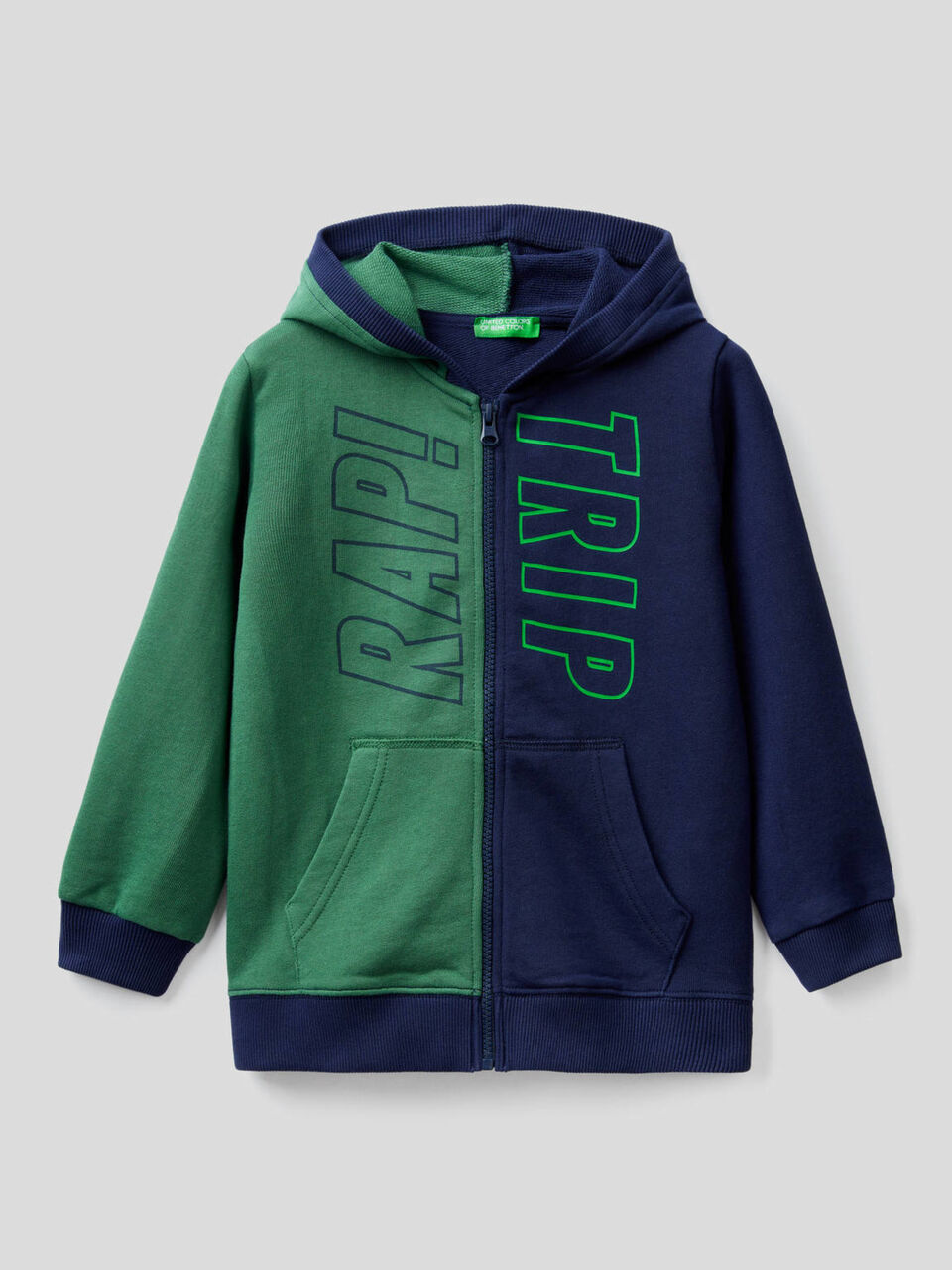 Zweifarbiges Sweatshirt mit Kapuze image number 1