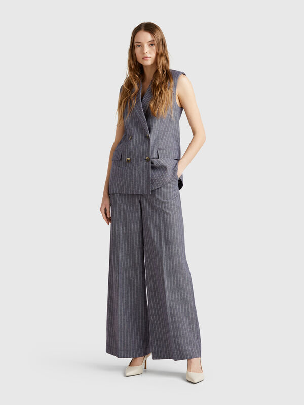 Palazzo-Hose mit Nadelstreifen Damen