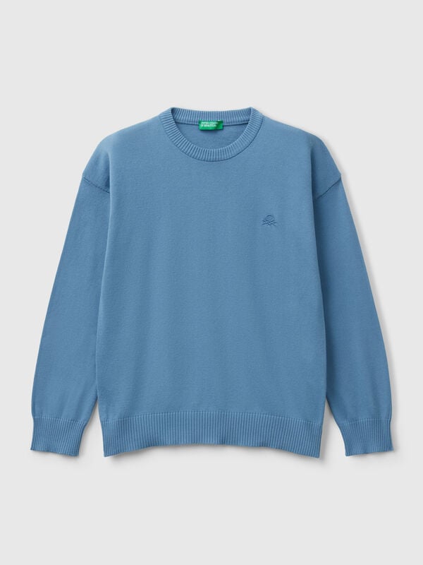 Pullover aus reiner Baumwolle mit Logo Jungen