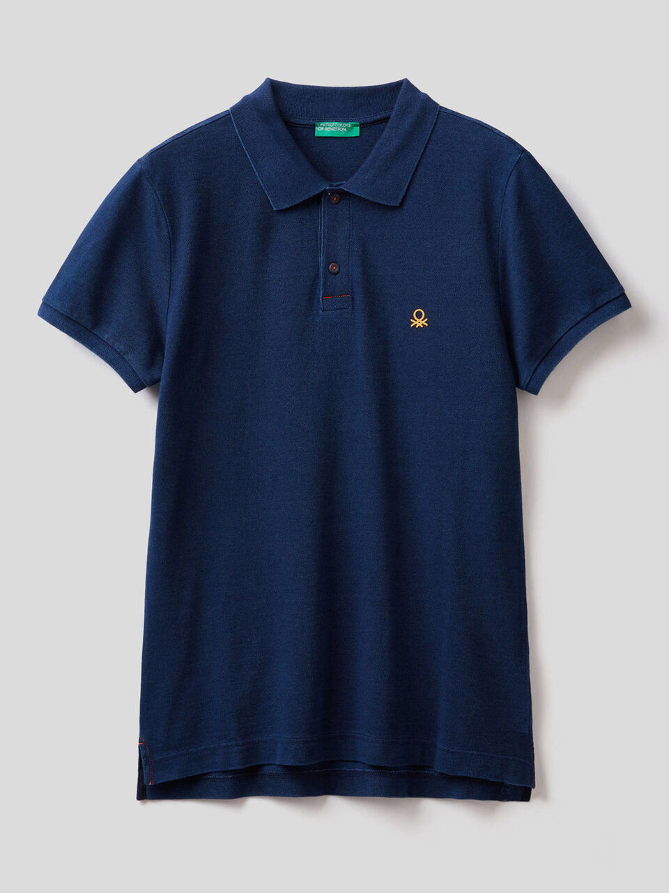 Polo aus reiner Baumwolle mit Indigo-Färbung image number 1