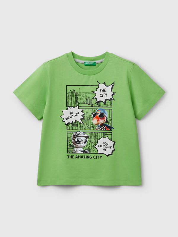 T-Shirt mit Rundhalsausschnitt und Aufdruck Jungen