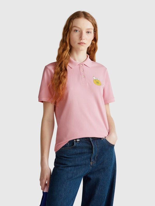 Kastenförmiges T-Shirt mit Eiscreme-Aufdruck Damen