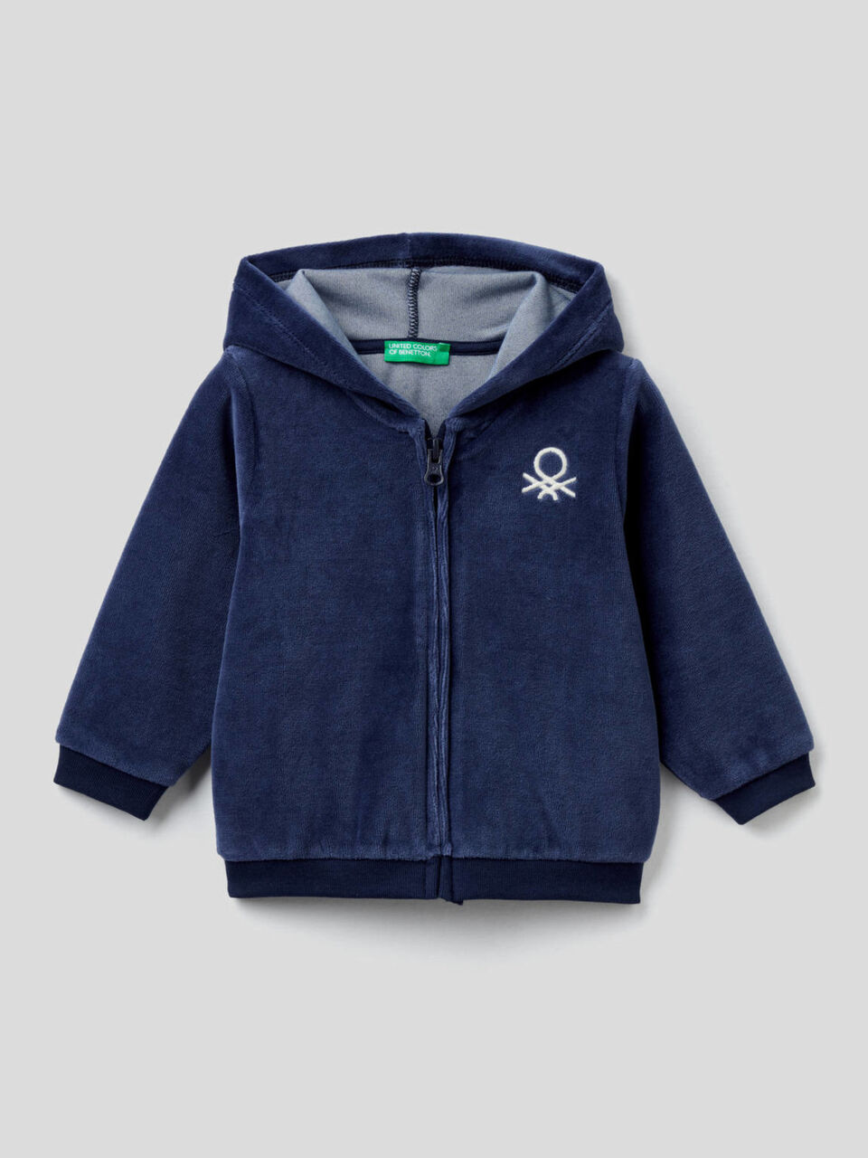 Sweatshirt aus Chenille mit Reißverschluss und Kapuze image number 1
