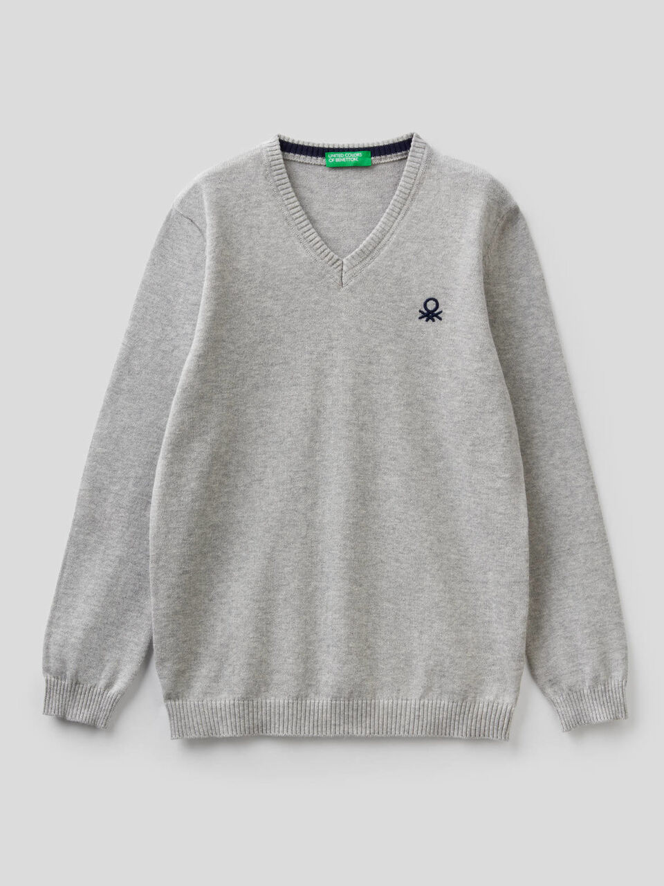 Pullover mit V-Ausschnitt in 100% Baumwolle image number 1
