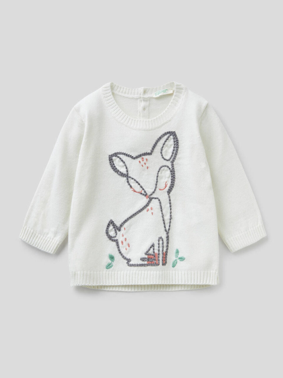 Pullover aus Trikot mit Tierstickerei image number 1