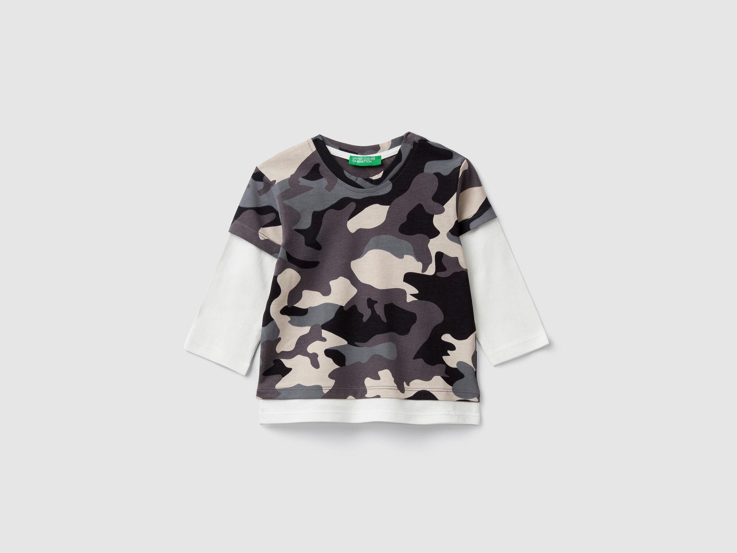 T-Shirt mit doppelten Ärmeln und Print image number null