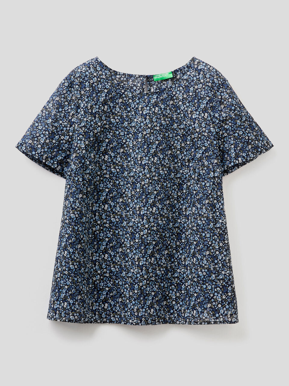 Gemusterte Bluse aus reiner Baumwolle image number 1