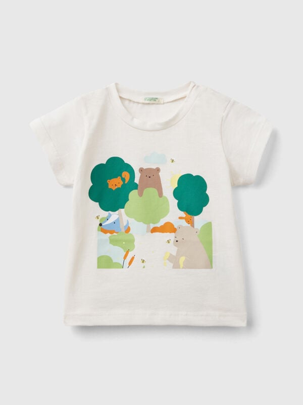 Shirt aus Bio-Baumwolle mit Print Newborn