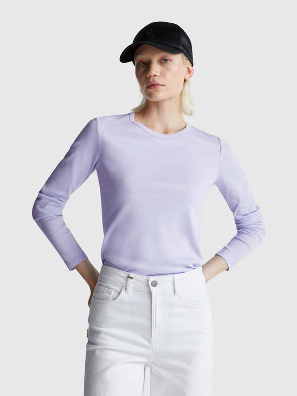 Langarm-T-Shirt aus 100 % Baumwolle Langarm-T-Shirt aus 100 % Baumwolle Damen