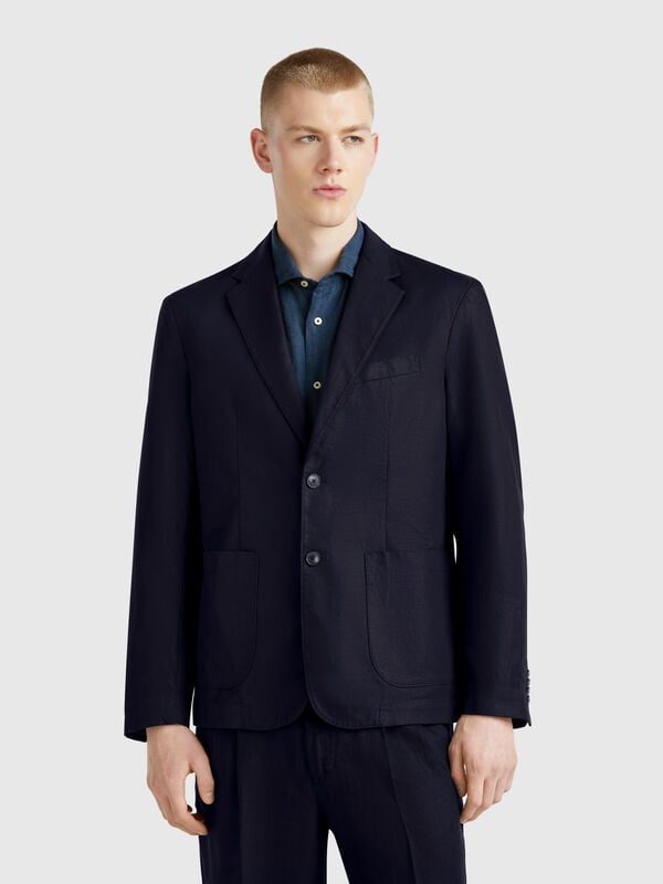 Slim-Fit-Blazer aus Leinenmischung Herren