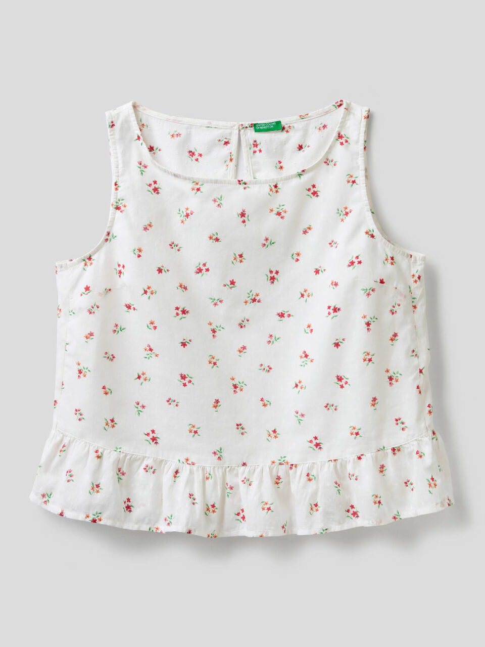Top aus reiner Baumwolle mit Blumenprint image number 1