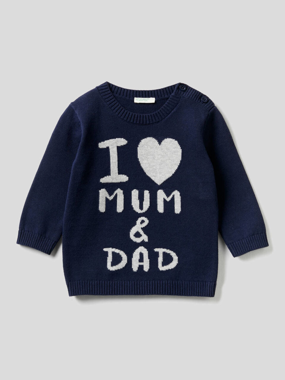 Pullover aus 100% Baumwolle mit Rundausschnitt und Intarsienarbeit image number 1
