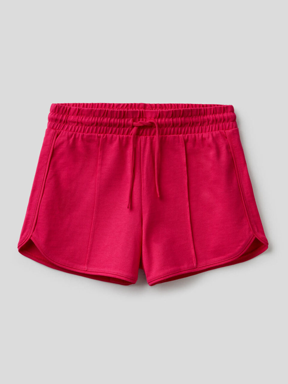 Einfarbige Shorts aus reiner Baumwolle image number 1