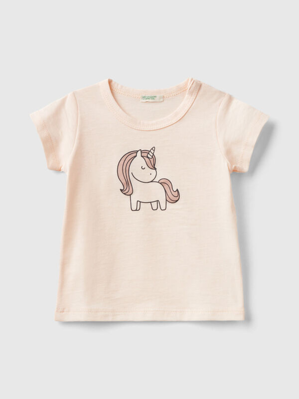 Kurzärmeliges T-Shirt aus Bio-Baumwolle Newborn