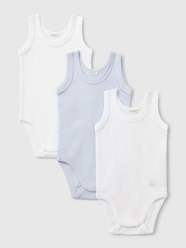 Drei ärmellose Bodys aus Baumwolle Newborn