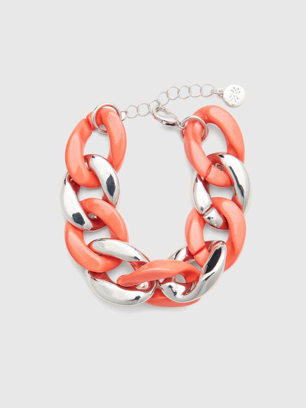 Kettenarmband aus Silber und Rosa Damen