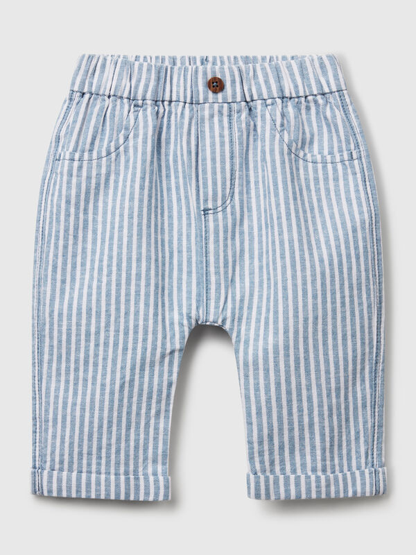 Gestreifte Hose aus Leinenmischung Newborn