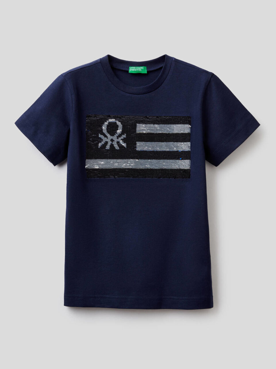 T-Shirt aus reiner Baumwolle mit Pailletten image number 2