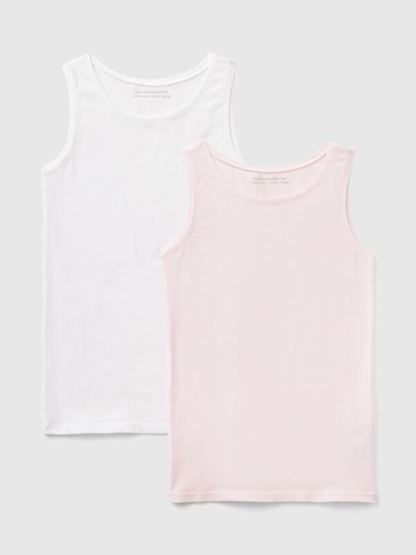Zwei Tanktops aus superelastischer Baumwolle Mädchen
