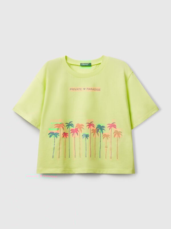 T-Shirt mit Glitzerdruck Mädchen