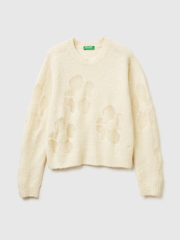 Pullover mit Blumen-Inlay Damen