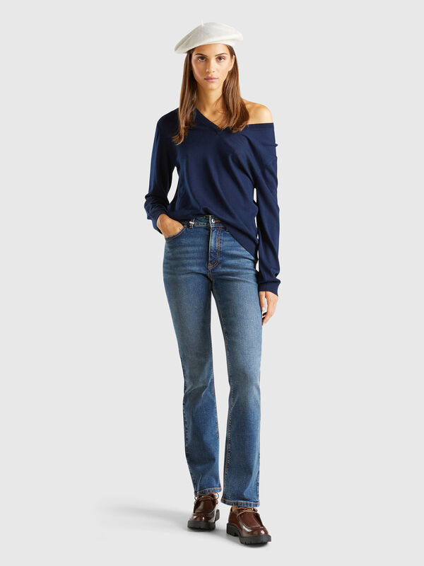 Jeans bootcut aus recycelter Baumwollmischung Damen
