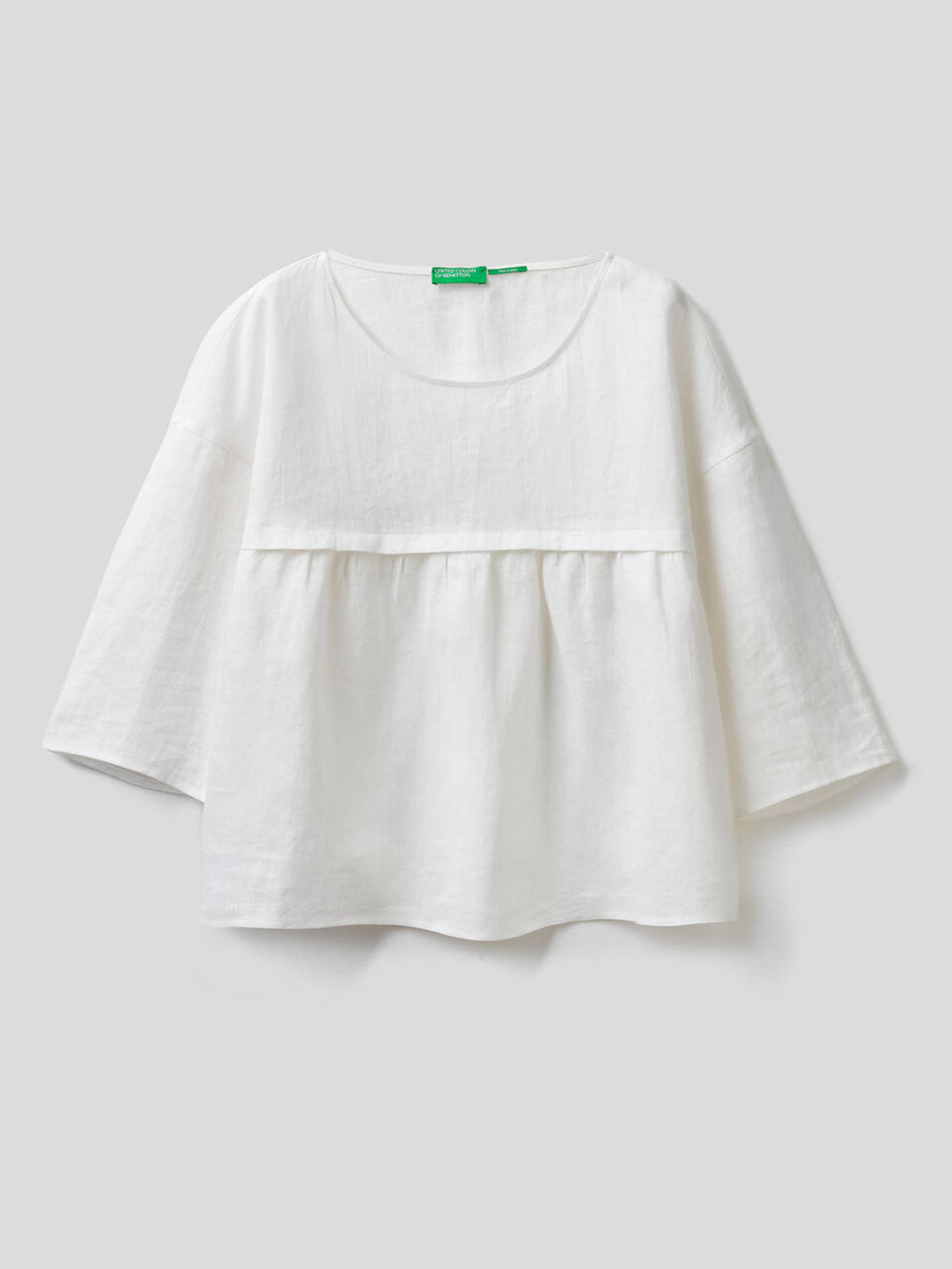Bluse aus 100% Leinen mit Rüsche image number 1