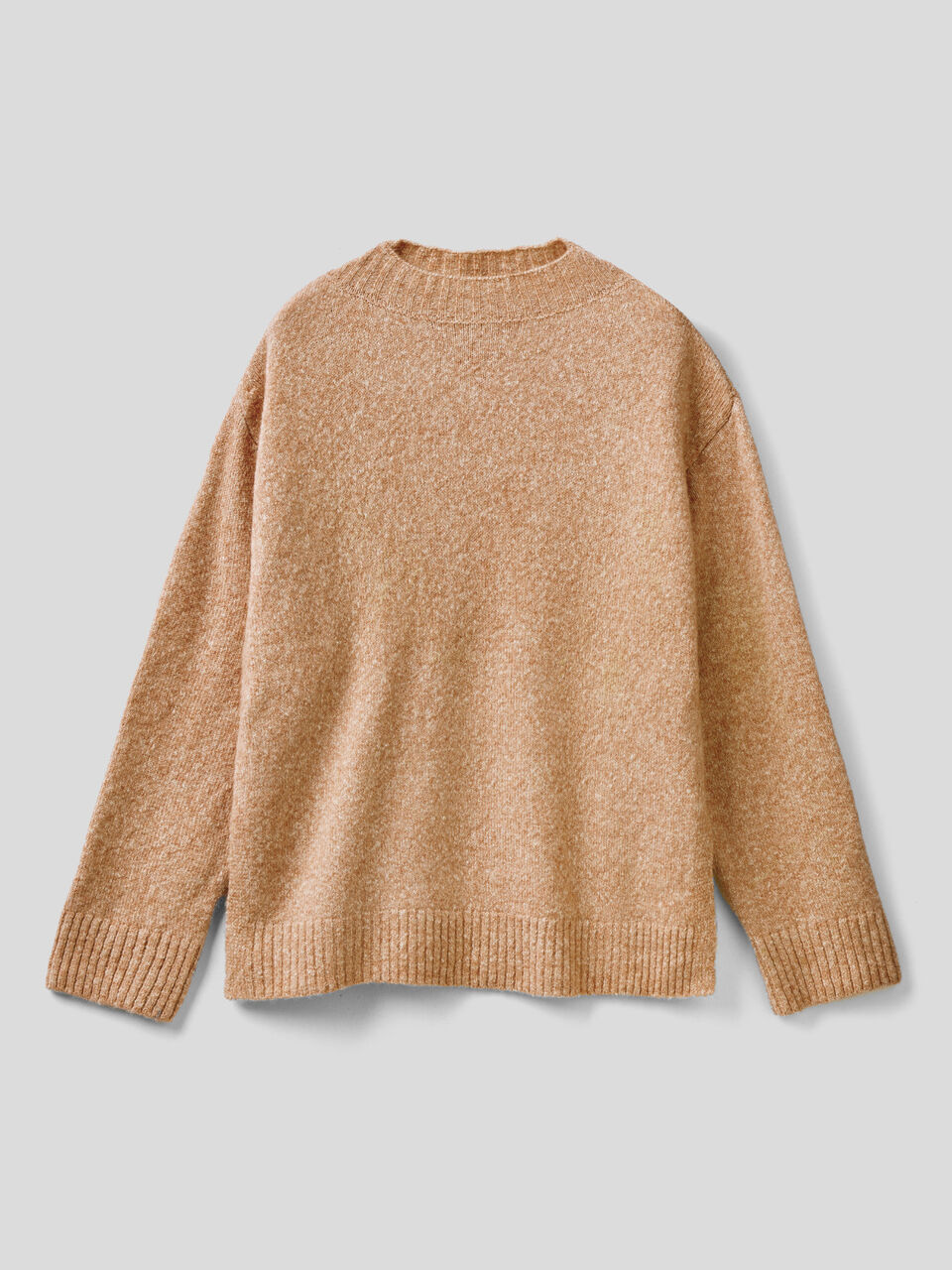 Boxy-Fit-Pullover in einer Bouclé-Wollmischung image number 1