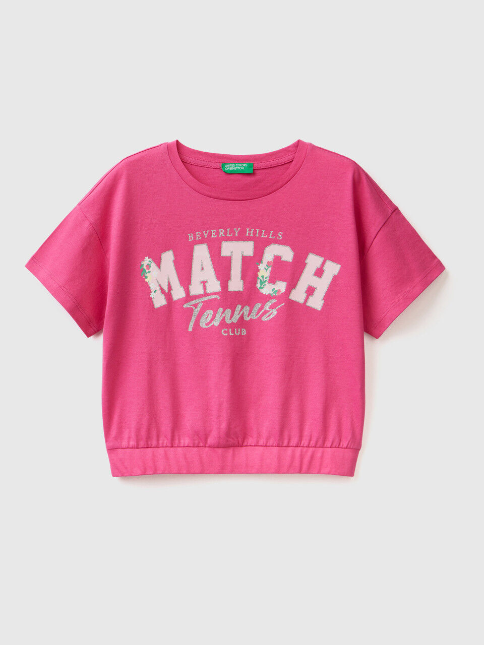 T-Shirt mit Print und Glitter