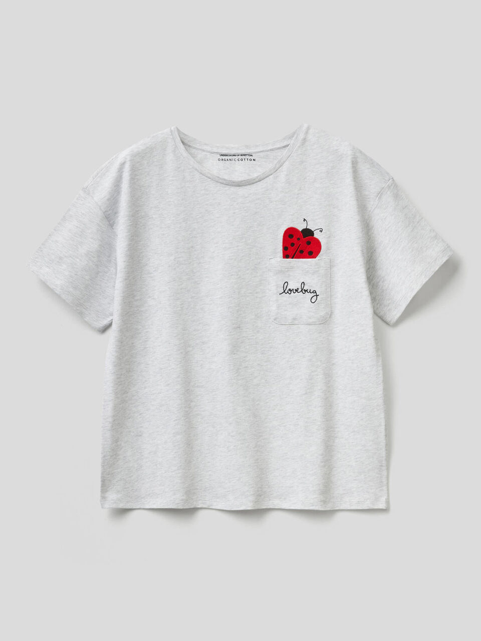 T-Shirt aus reiner Baumwolle mit kleiner Tasche image number 1