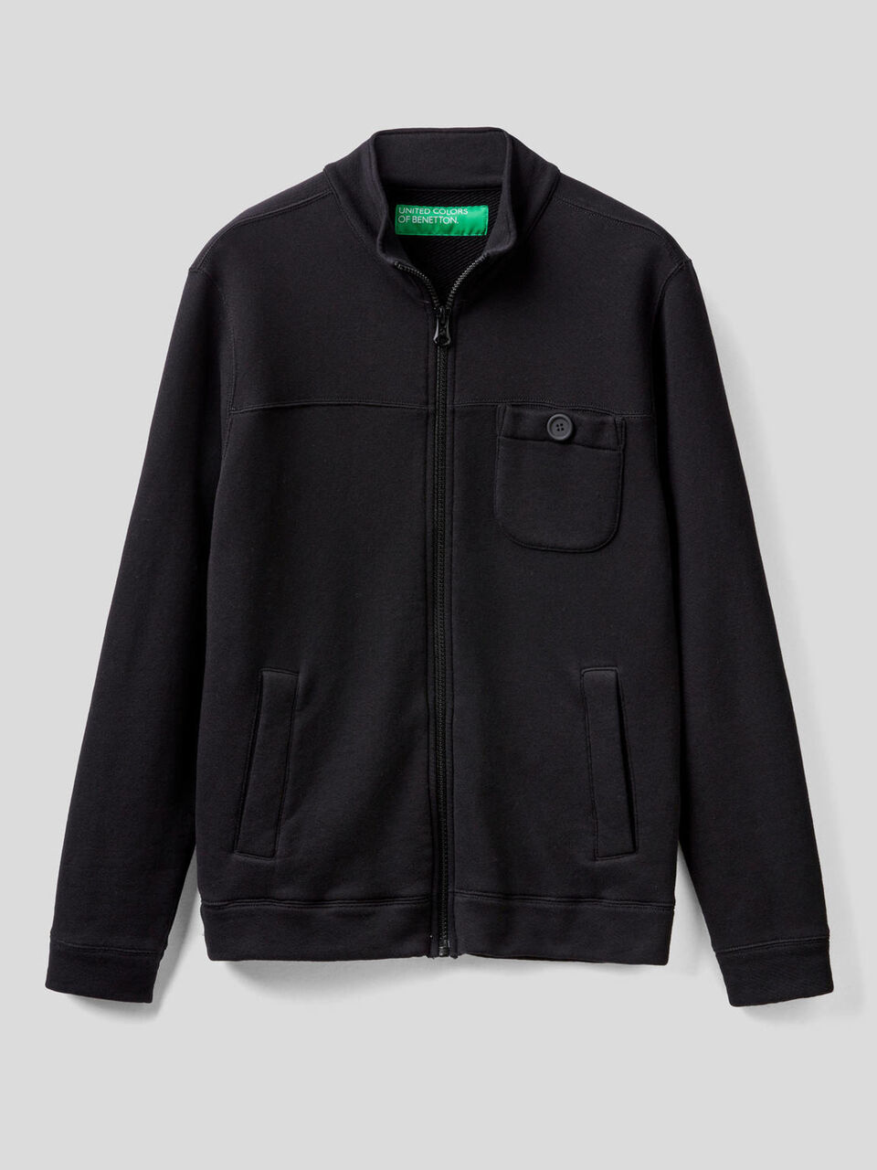 Sweatshirt aus 100% Baumwolle mit Reißverschluss und Taschen image number 1
