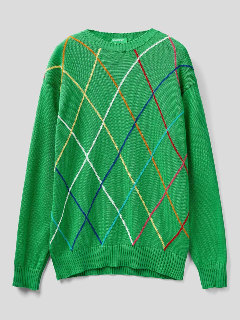 Pullover mit buntem Rautenmuster image number 1