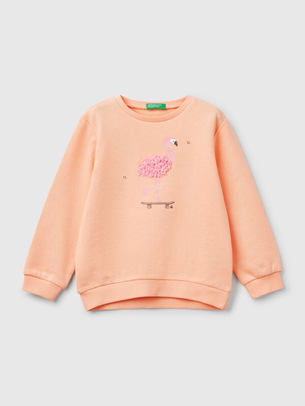 Sweatshirt mit Applikation in Blütenblattoptik Mädchen