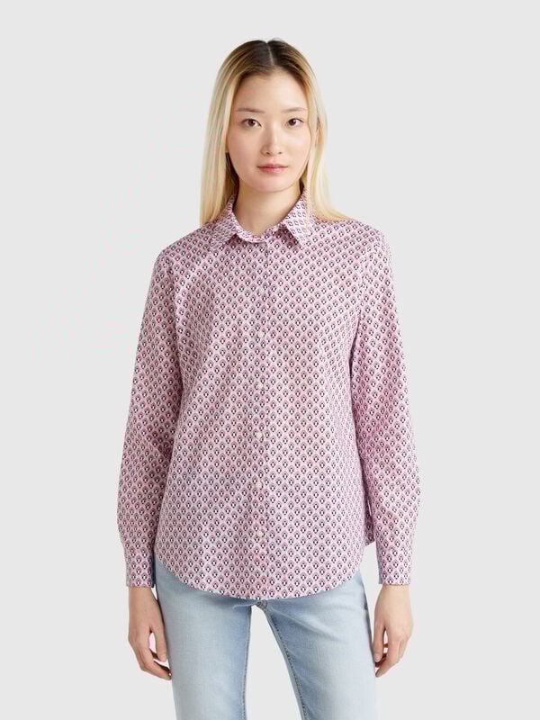 Gemustertes Hemd in Rosa  Damen