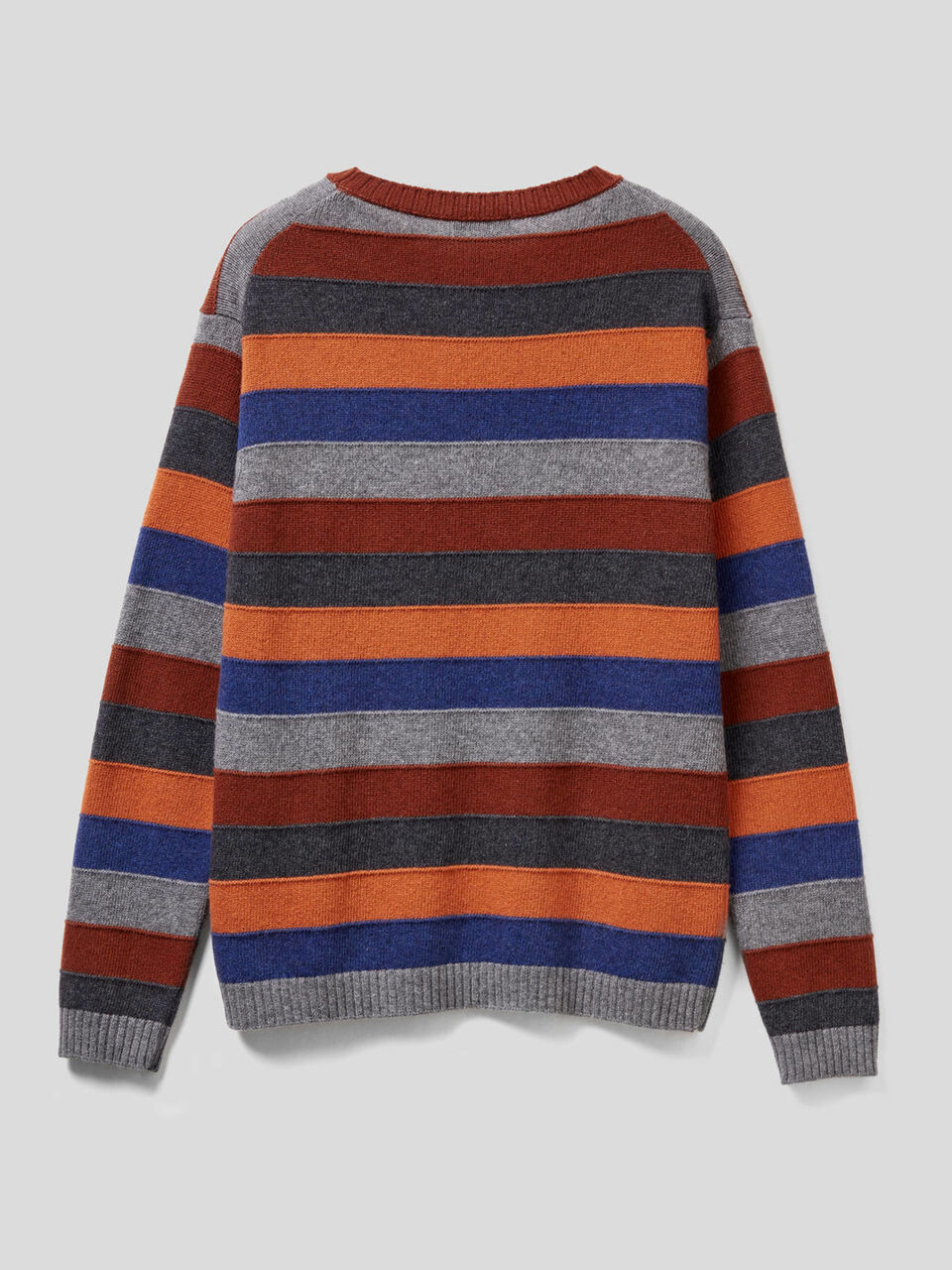 Pullover aus einer Wollmischung mit bunten Streifen image number 2